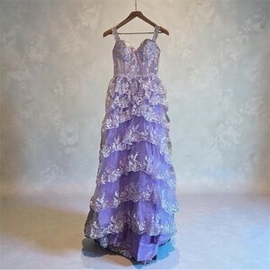 Elegant Purple Lace Gown